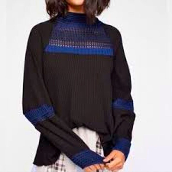 Free People Snow Day Ribbed Mock Neck Long Sleeve Tunic Top - Picture 1 of 10